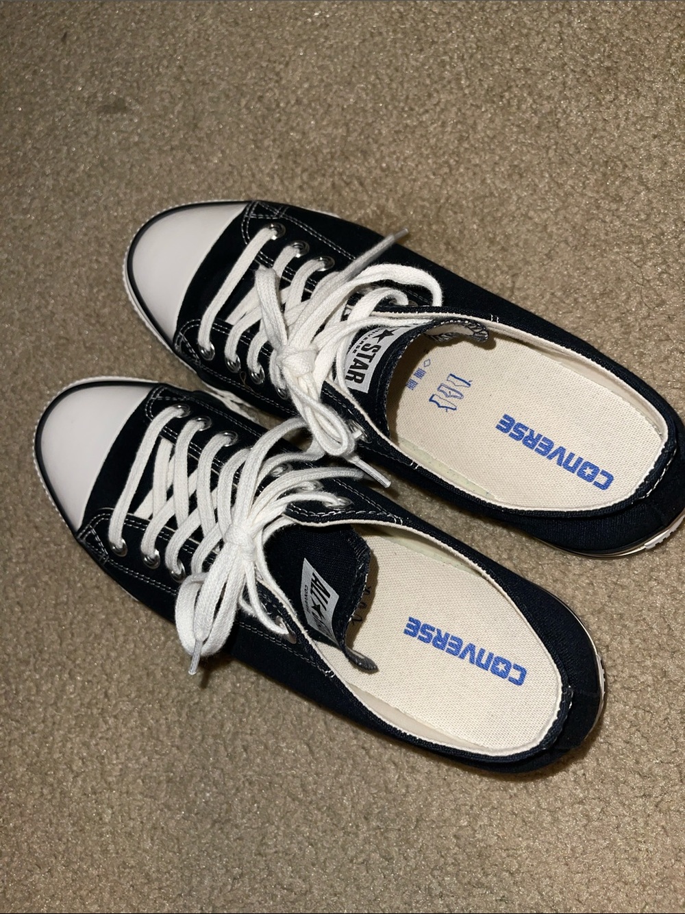 Converse Black Canvas Low-Top Sneakers with White Accents.  Size 10. NO Box - Picture 5 of 6